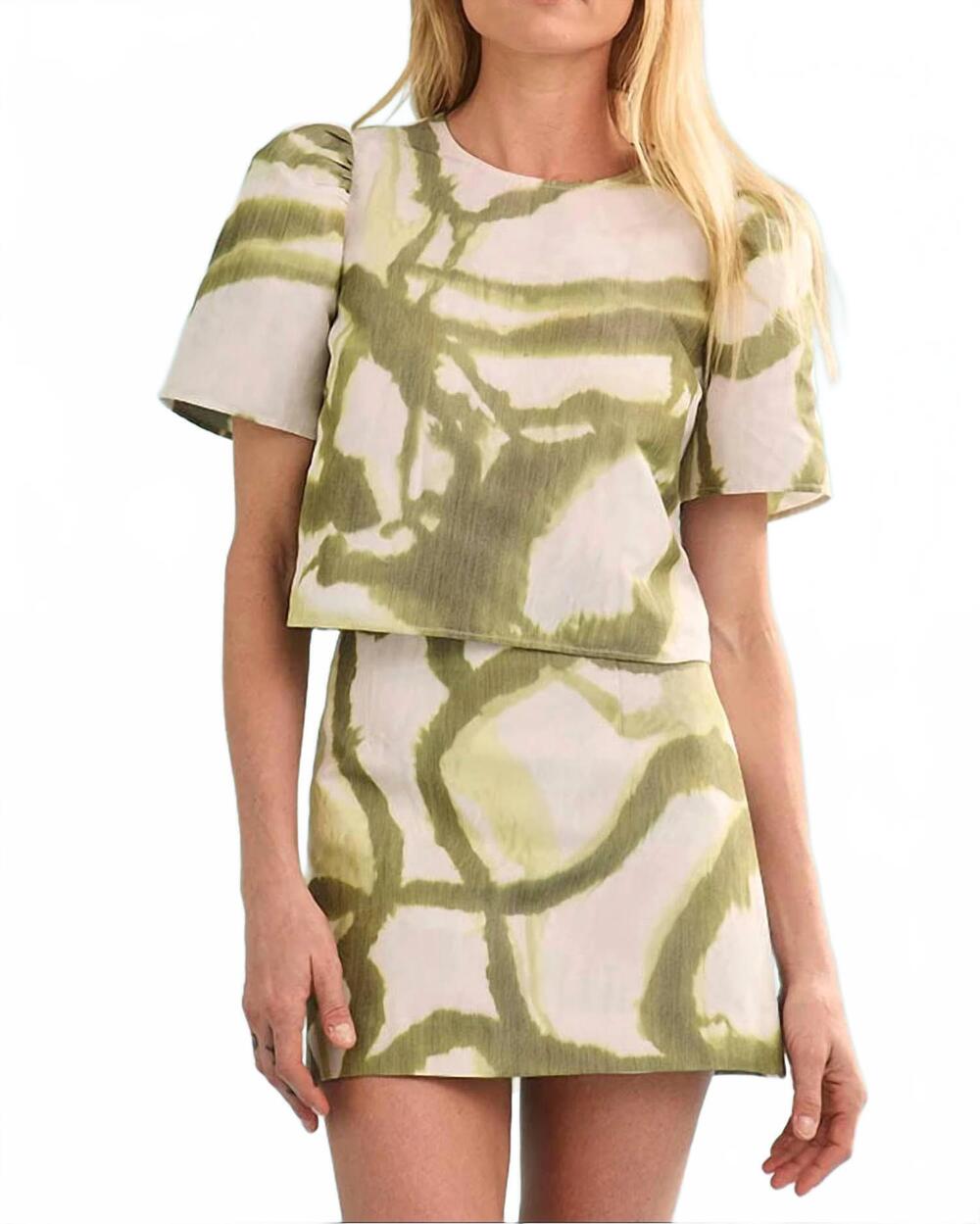 NEW HUNTER BELL olivia top in seabreeze ikat